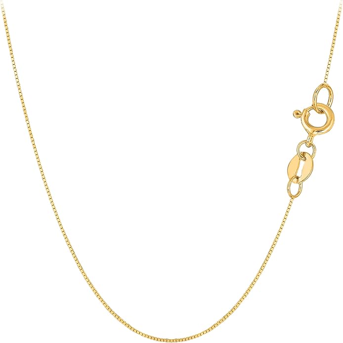 10&nbsp;k 黄金经典镜盒子链项链0.6&nbsp;mm